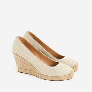 *NWOT* J. Crew - Seville Espadrille Wedge in Metallic Canvas - Size 9